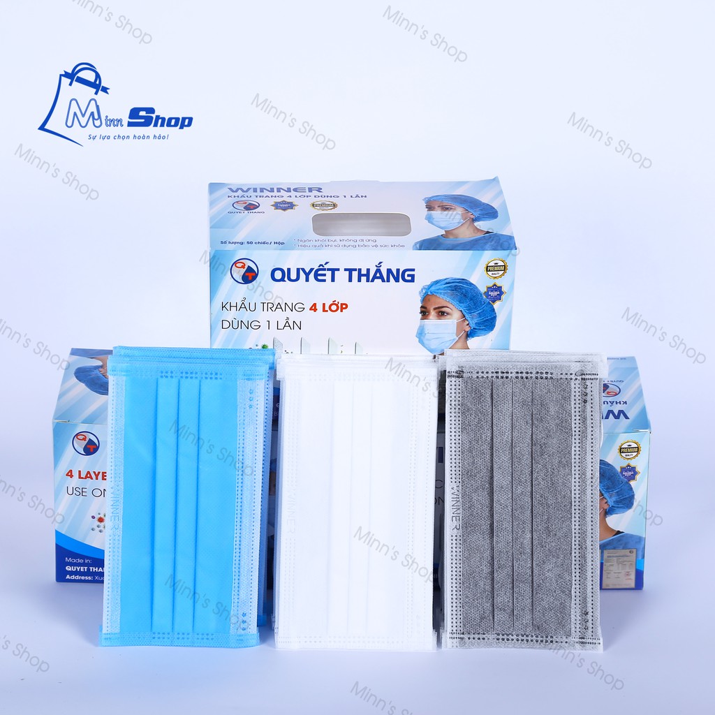 Khẩu trang Y tế Winner 4 lớp - Chính hãng công ty Quyết Thắng - Hộp 50 cái | BigBuy360 - bigbuy360.vn