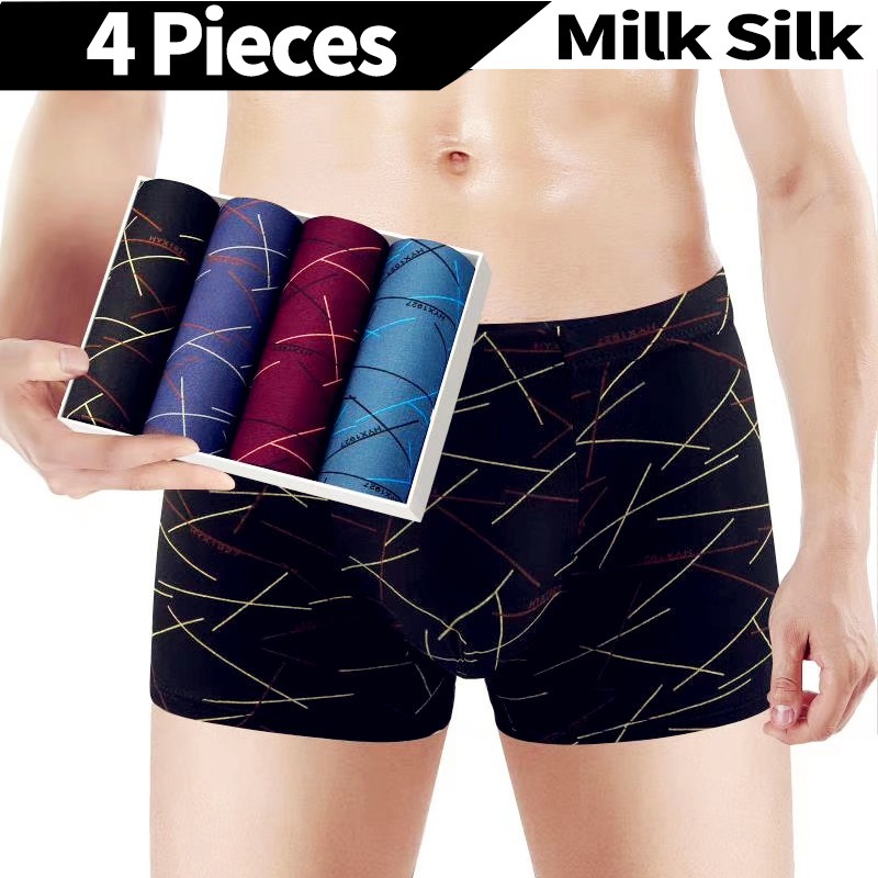 SMY Bộ 4 quần lót boxer mềm mại và thoáng khí cho nam giới