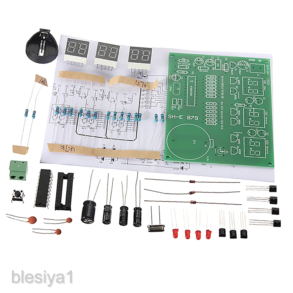 Bộ bảng mạch làm đồng hồ kỹ thuật số có đèn LED