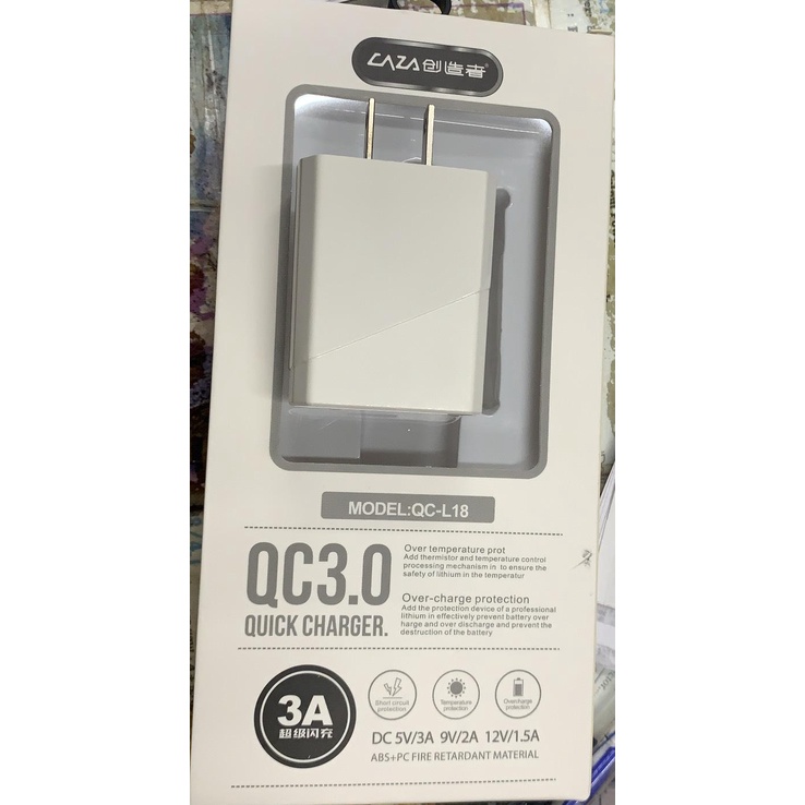 Cóc sạc điện thoại nhanh 5V Caza QC-L18- Hàng chính hãng