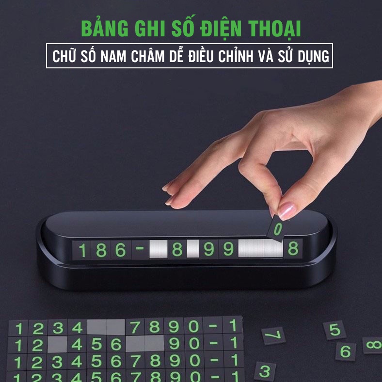 Bảng Ghi Số Điện Thoại Trên Xe Ô Tô Chữ Số Dạ Quang Phát Sáng Ban Đêm (Loại 4 Hàng)