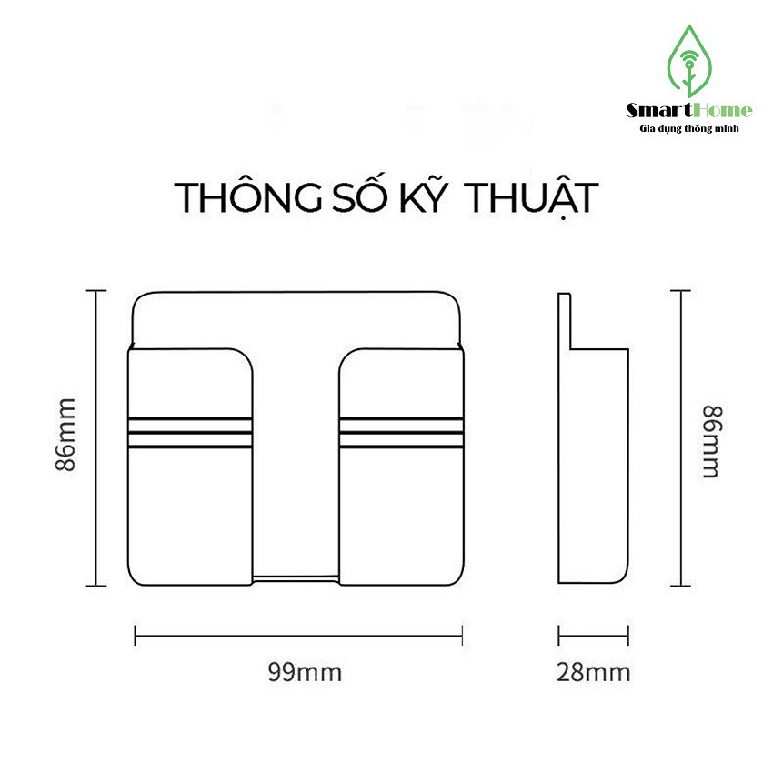 Kệ Dán Tường Để Điều Khiển Tivi, Điều Hòa - Giá Đỡ Điện Thoại, Taky Home Với Miếng Dán 3M Chắc Chắn, Tiện Dụng 4.8