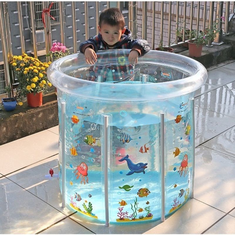 [Xả kho thu hồi vốn] Bể bơi thành cao size lớn 80x80 cm tặng rùa bơi kèm phao nâng cổ và bơm | Bảo An