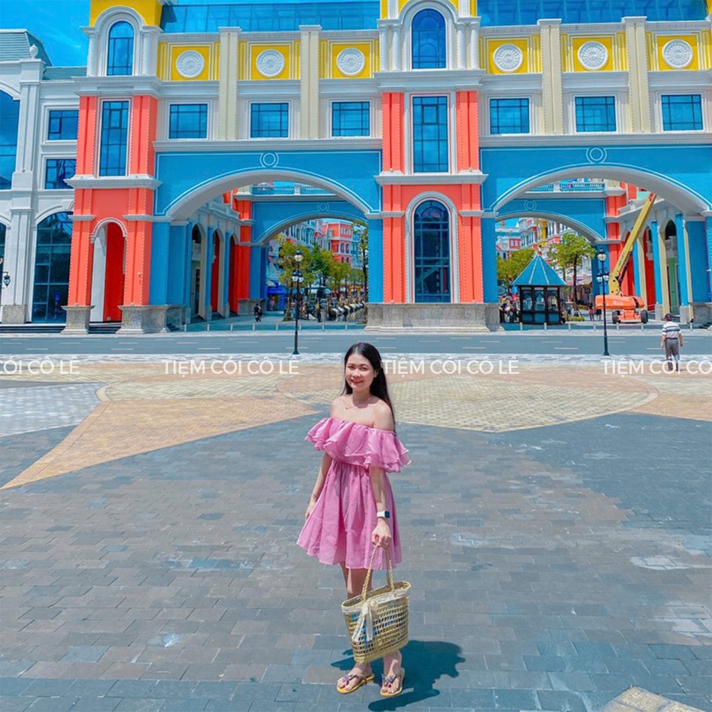 Làn cói đan thưa mắt cáo đi biển phụ kiện du lịch chụp ảnh decor xinh xắn - Tiệm Cói Cô Lê