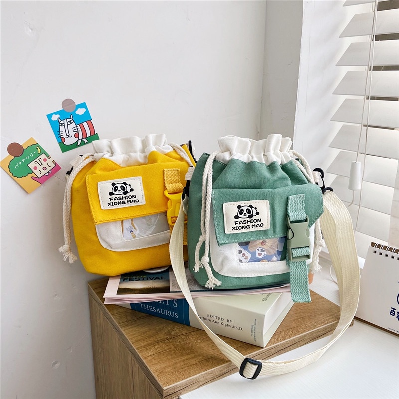 Túi Đeo Chéo Vải Canvas Nhỏ Nhắn Dễ Thương Phong Cách Hàn Quốc 2021