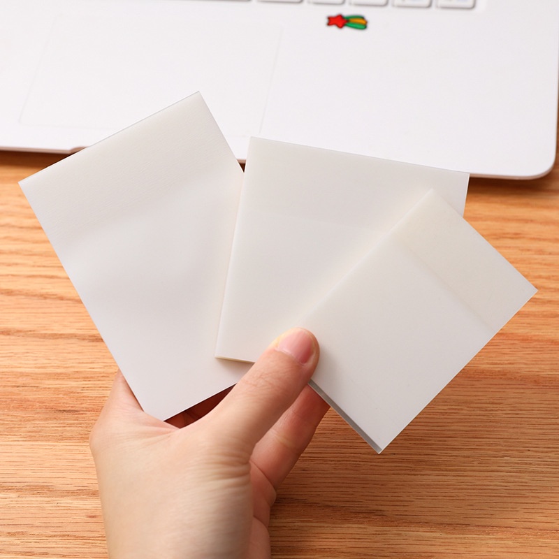 Set 50 Tờ Giấy Ghi Chú Dính Chống Thấm Nước Màu Trong Suốt Tiện Dụng Cho Văn Phòng/Trường Học