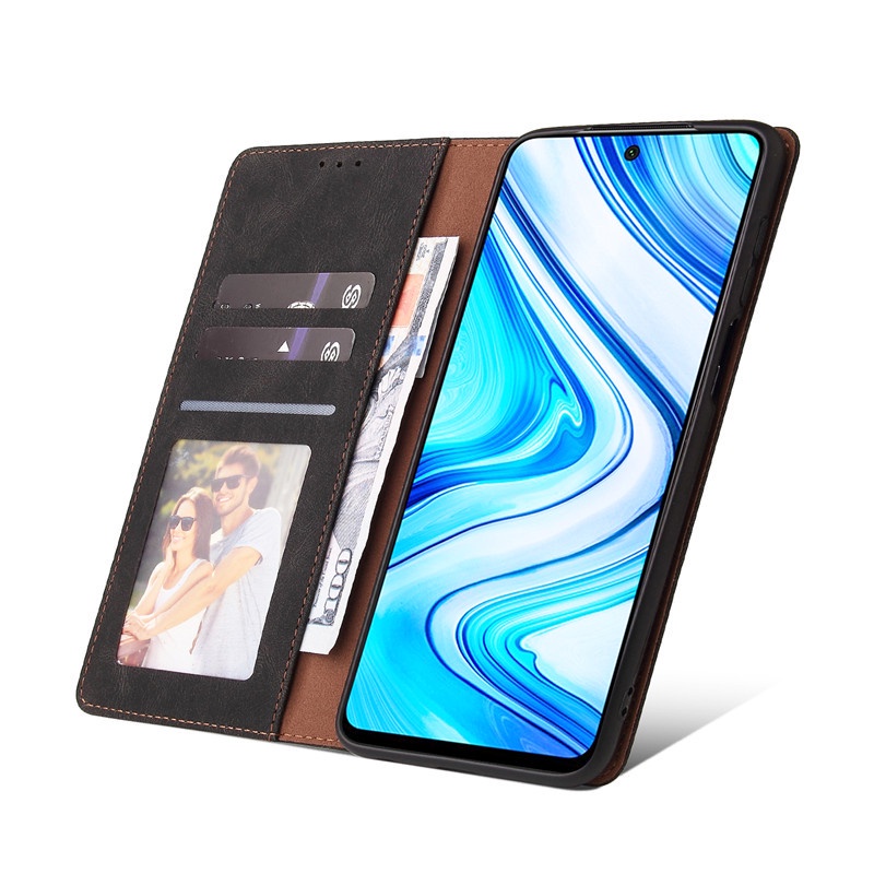 Bao Da Điện Thoại Nắp Lật Có Ngăn Đựng Thẻ Cho Redmi Note 10 9 8 Pro 9s 8t 10x Xiaomi Poco M3 10t Lite