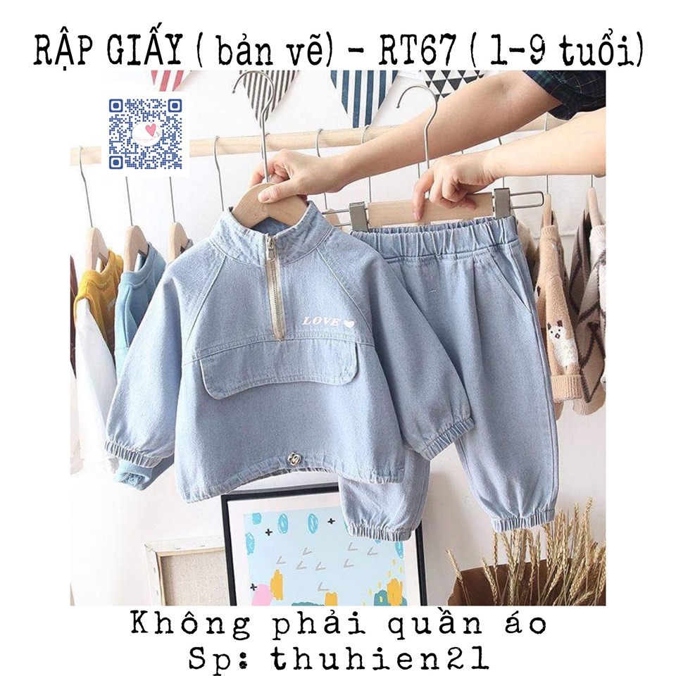 RẬP GIẤY ( Bản vẽ) _RT67_rập áo khoác+ quần bé trai