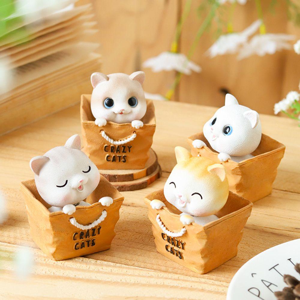 Mô Hình Chú Mèo Lắc Đầu Bằng Nhựa Resin Trang Trí Nhà Cửa / Xe Hơi