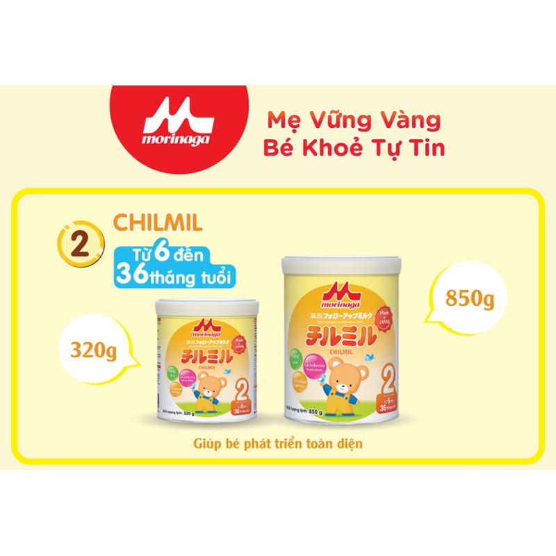 Sữa bột Morinaga CHIMIL Số 2 320g [Hàng còn nguyên đai KM]