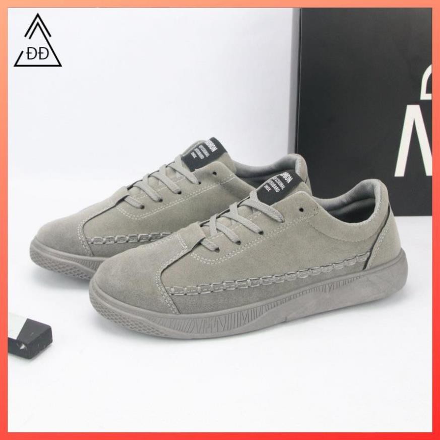 Rẻ Nhất TT Giày sneaker nam full xám kiểu da lộn DD390 Shop ĐỊCH ĐỊCH 1