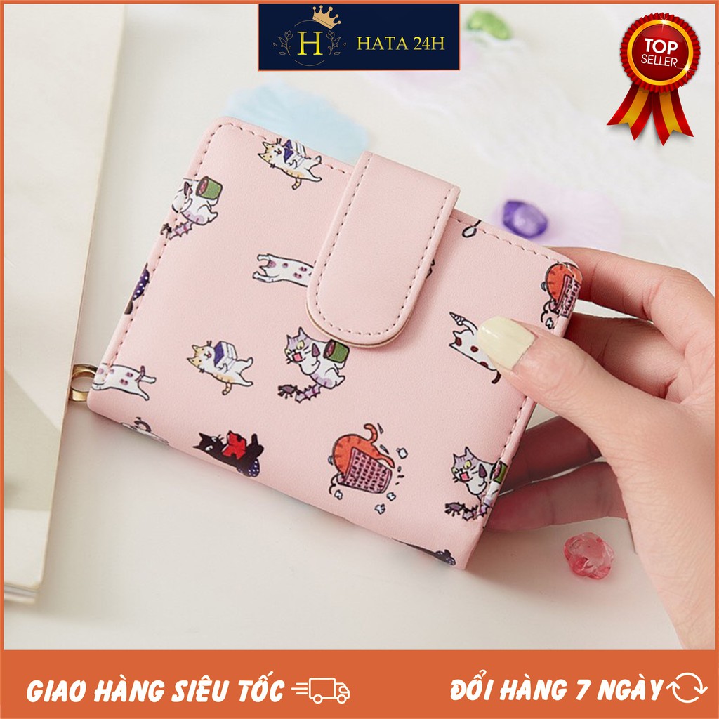 Ví Ngắn Nữ Cầm Tay Những Chú Mèo CATTY 445 Siêu Dễ Thương