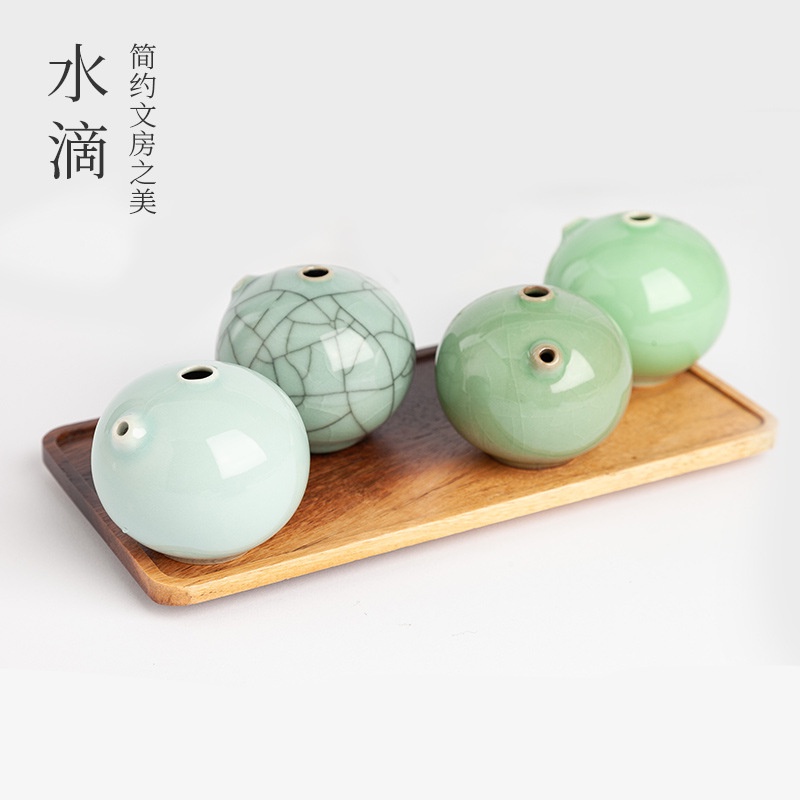 Jingdezhen Bát Gốm Nhỏ Giọt Nước Đá Mực Nhỏ Giọt Mở Tráng Men Kích Thước Nhỏ Bốn Kho Báu Của Nghiên Cứu Cal