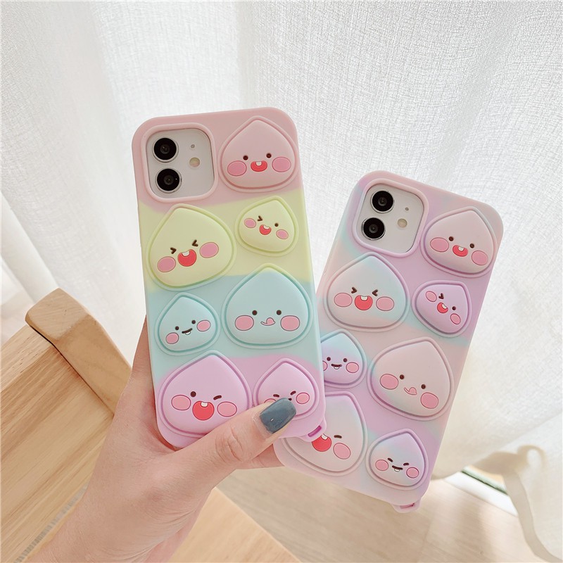 Ốp điện thoại silicon mềm hình quả đào thích hợp cho Iphone 13 12 Pro Max 12mini 11 Pro Max 6 6s 7 8 Plus X Xr Xs Max