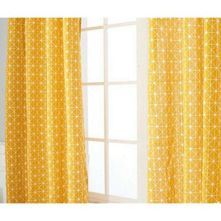 Rèm vải bố hình học dán tường không cần thanh treo