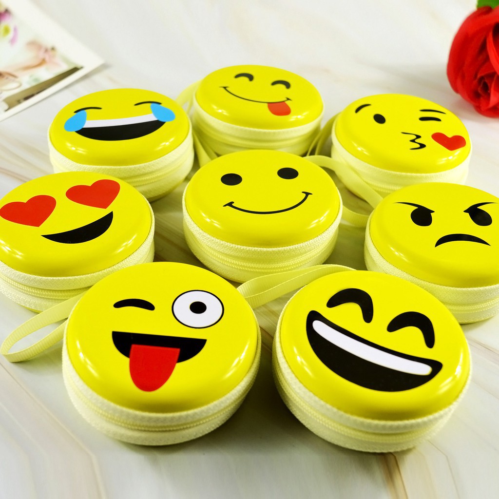 _Bao Đựng Tại Nghe, Cáp Sạc, Phụ Kiện Nhỏ, Trang Sức Icon Mặt Cười