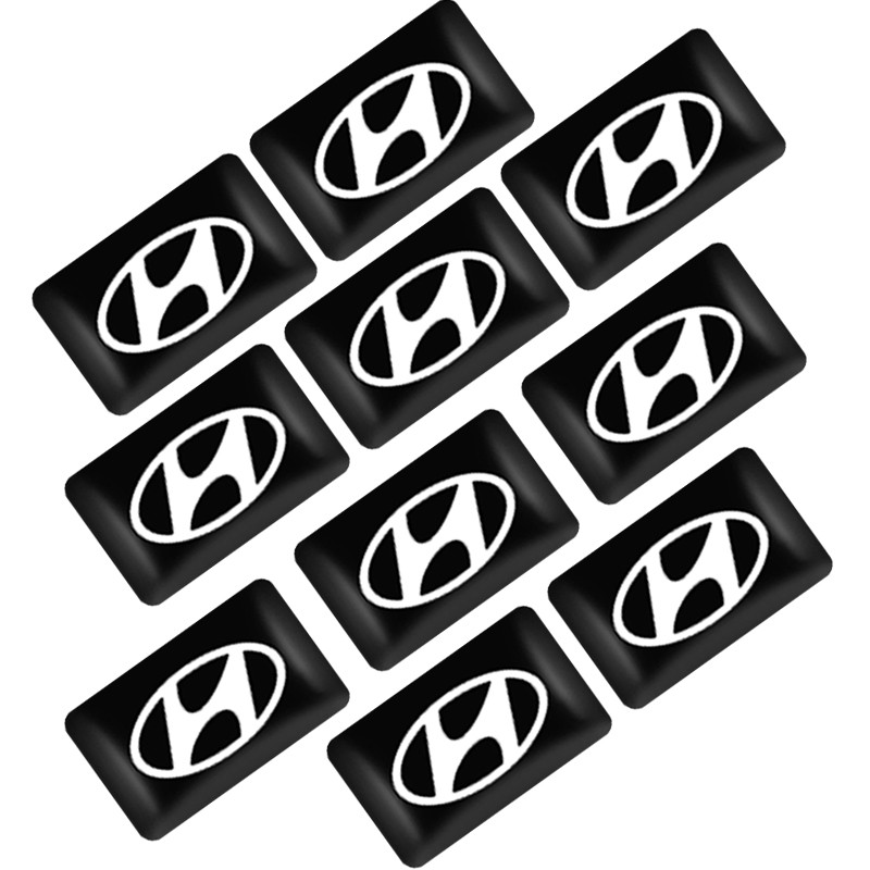 Set 10 Miếng Dán Trang Trí Vô Lăng Xe Ô Tô Hyundai Accent Sonata Kicks Reina Tucson Elantra Santafe