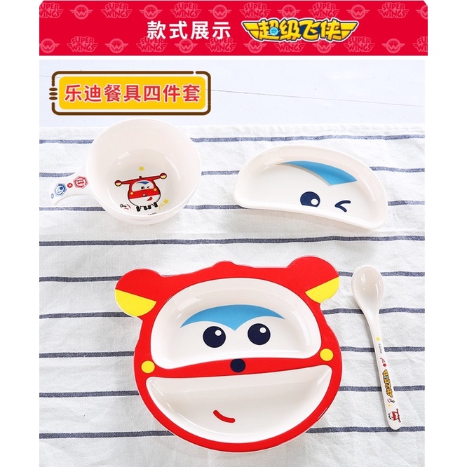 Bộ đồ ăn dặm bát ăn thìa ăn cho bé hoạ tiết hình biệt đội siêu đẳng Super wings , chú chó cứu hộ Paw Patrol