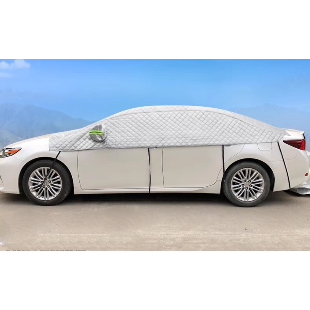 Bạt che nửa xe ô tô 3 lớp cho xe 4 chỗ - 5 chỗ và 7 chỗ, áo chùm xe hơi