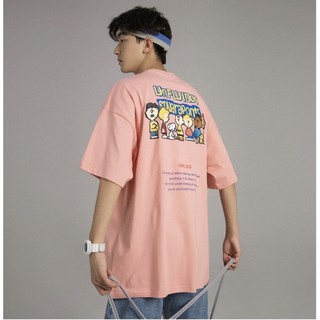 Áo thun nam nữ unisex tay lỡ UNFLUIDOG oversize 4 màu trắng đen hồng xanh ngọc cotton dáng xuông