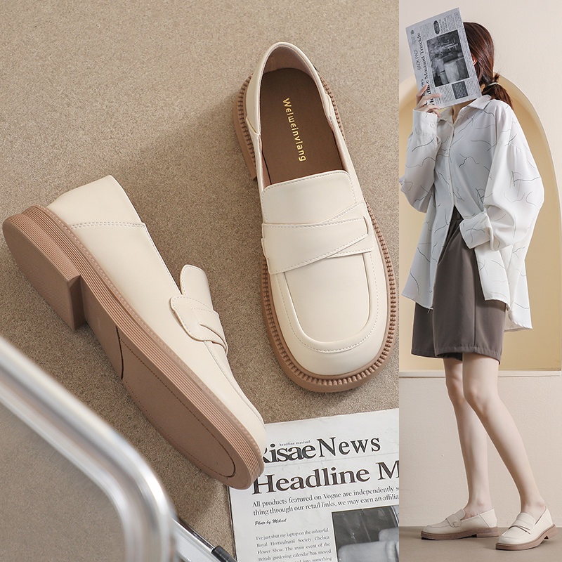 Giày Da Đế Dày Mềm Mại Thoải Mái Phong Cách Anh Quốc Cổ Điển size 34-42 Cho Nữ
