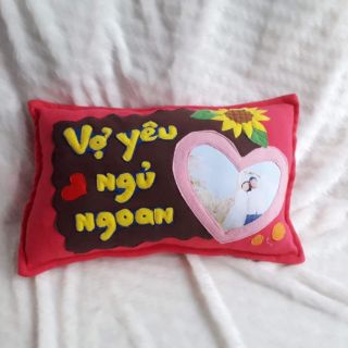 Bộ 2 gối cưới handmade in ảnh