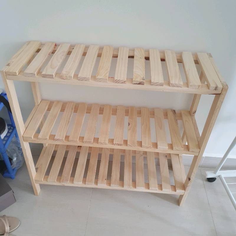 Kệ Để Giày Dép Gỗ 2 - 3 Tầng Trang Trí gỗ thông dễ lắp ghép