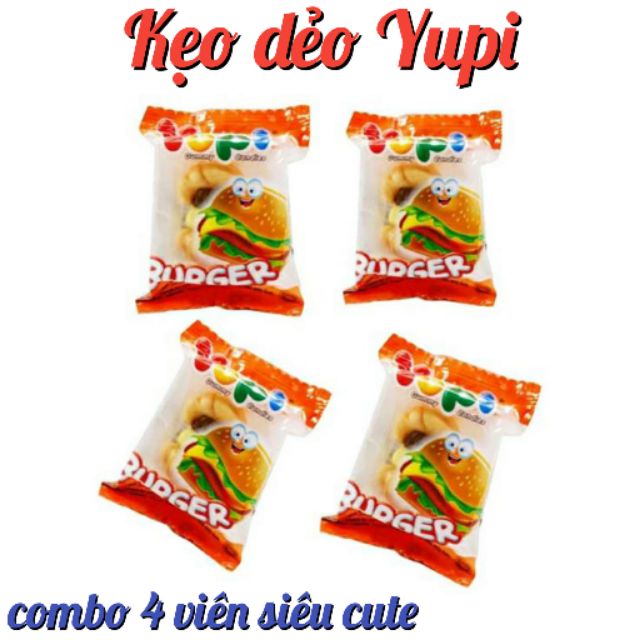 Combo 4 kẹo dẻo Yupi Thái Lan siêu cute Burger (Hamberger)