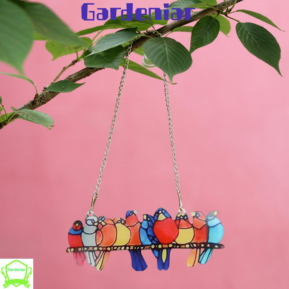 💜DLWLRMA💜 for Mother's Day & Valentine's Day Gift on a Wire High Sculptures Pendant Stained Glass Multicolor Birds Bright Colors Bird Front Door Decoration Home Window Series Ornament Window Panel