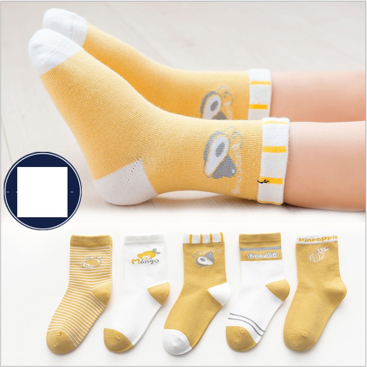 Set 5 Đôi Tất Cao Cổ Thu Đông Dày Dặn Xuất Hàn Cho Bé Goodbaby