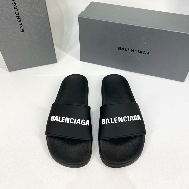 Dép lê nam ʙᴀʟᴇɴᴄɪᴀɢᴀ đen chữ fullbox