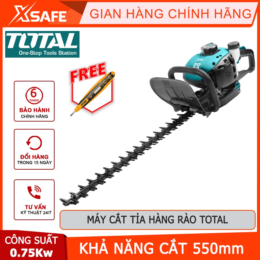 Máy cắt tỉa hàng rào TOTAL TGT5265511 0.75KW Máy tỉa dùng xăng động cơ 2 thì, dung tích bình xăng 550ml - [XSAFE]