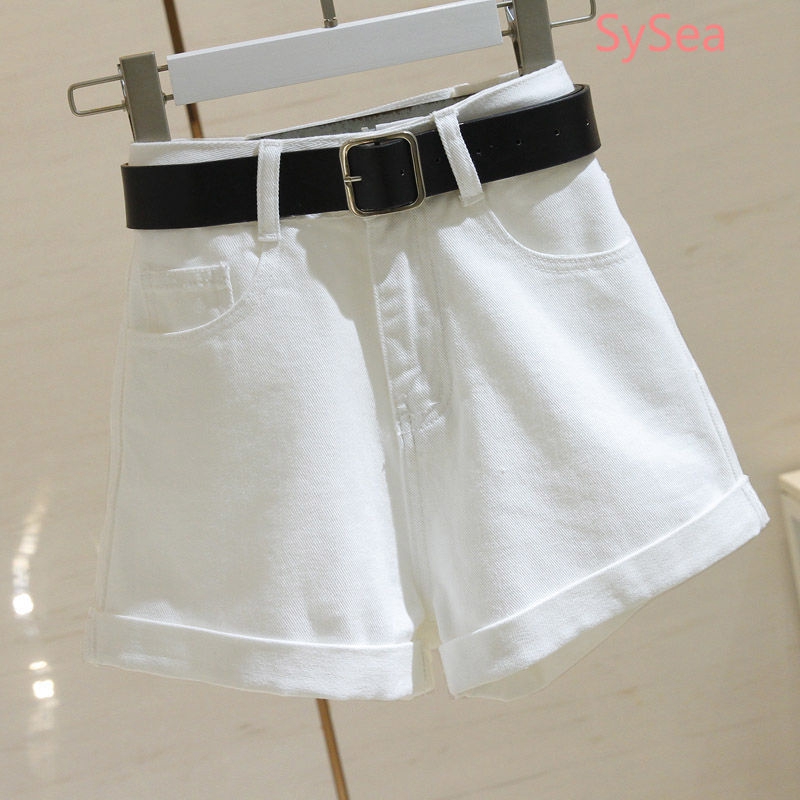 Quần Short Denim Lưng Cao Phong Cách Hàn Quốc