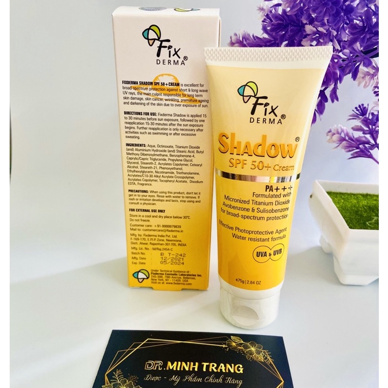 [ Chính Hãng]Kem chống nắng Fixderma Shadow spf 50+/ spf30+