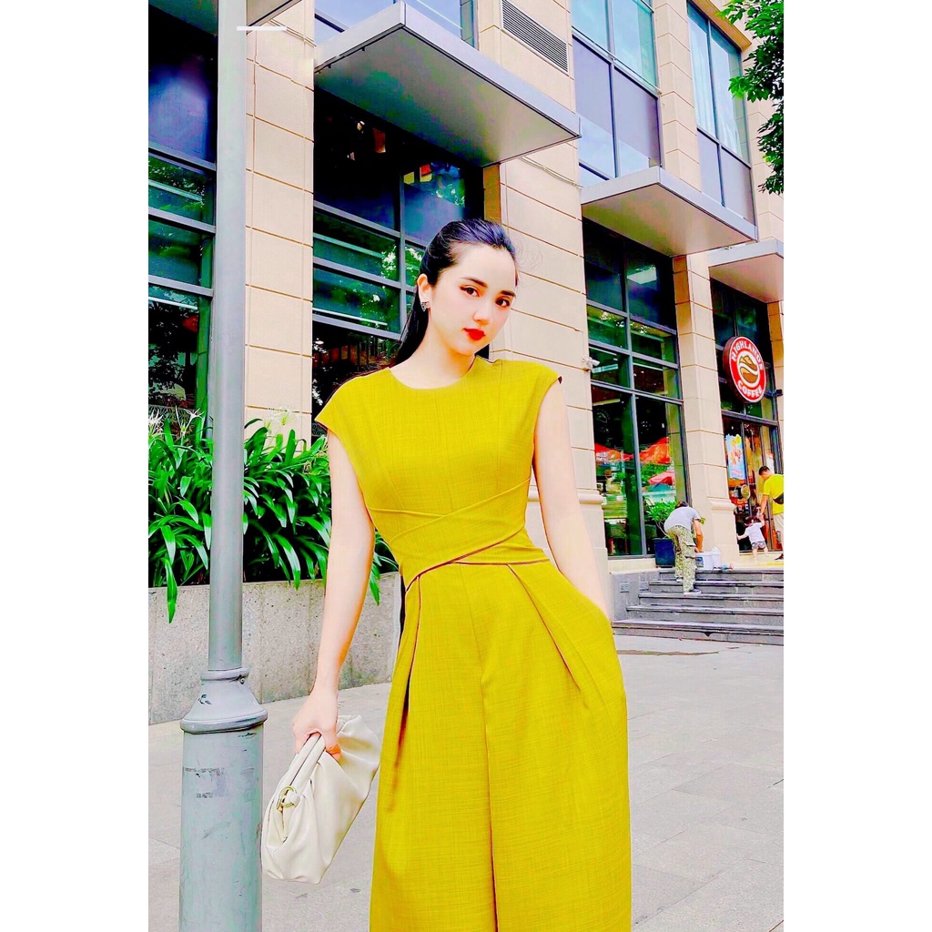 sét đồ liên thân ống rộng xoắn eo siêu hack dáng sang trọng, năng động trẻ trung