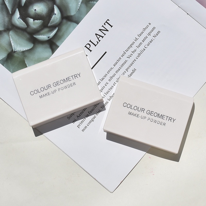 Phấn Nén Trang Điểm Nền Che Khuyết Điểm Tạo Khối Màu Nude Lấp Lánh Kèm Bông Phấn