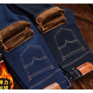 Mùa đông cộng với quần jean nhung nam mùa thu và mùa đông dày với nhung thẳng lỏng nam tính ( hàng quảng châu)