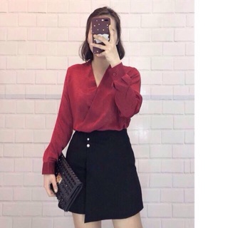 Áo lụa cổ chữ V hanhchuahuong
