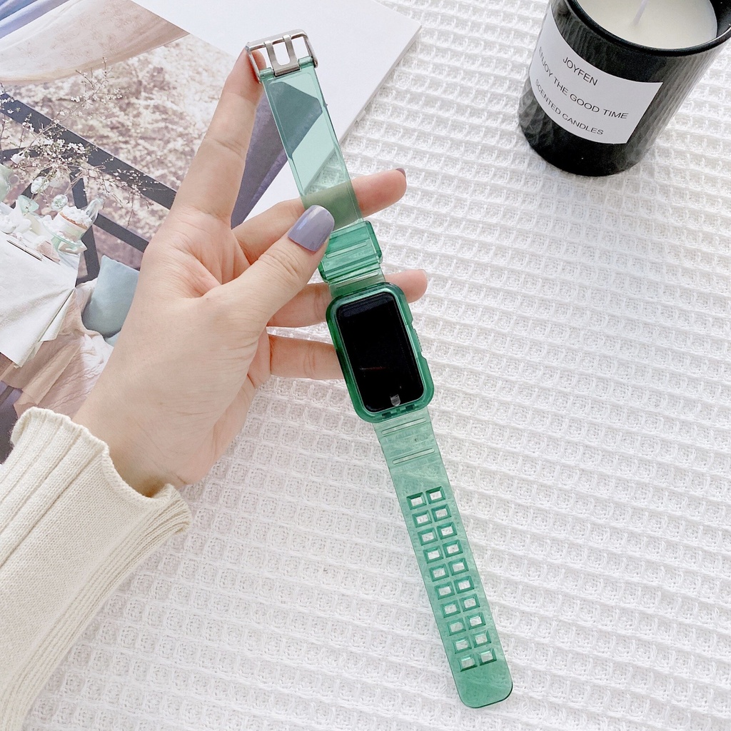 Dây Silicone Trong Suốt Thay Thế Cho Đồng Hồ Thể Thao Huawei band 7/ band 6 6pro / Honor band 6