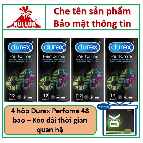 [COMBO] 4 hộp Bao cao su KÉO DÀI THỜI GIAN Durex Performa - 48 bao