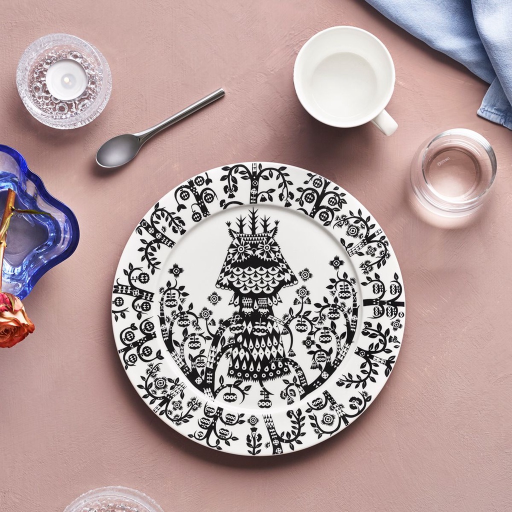 Đĩa sứ Taika Iittala phong cách Bắc Âu màu Đen - Size 20/27cm