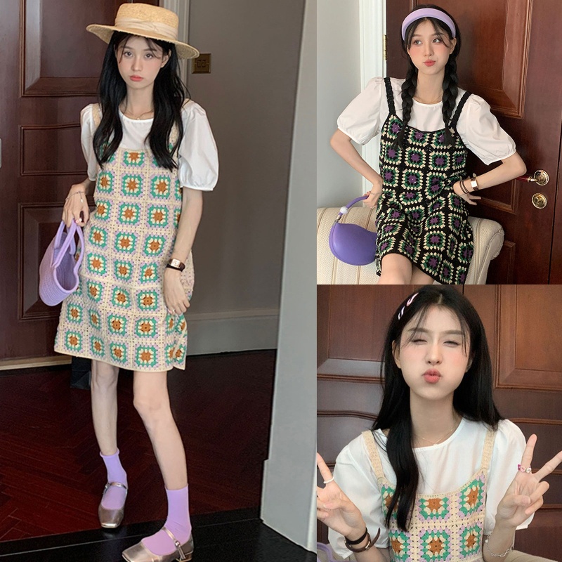 Đầm Mini Dệt Kim Phong Cách Boho Cổ Điển Thời Trang Đi Biển Mùa Hè Cho Nữ