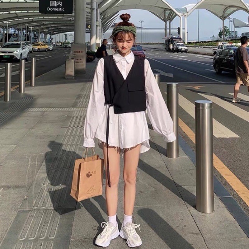 Áo Vest Gile Croptop Khoác Ngoài Menswear Style Cá Tính