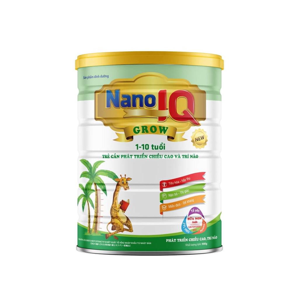 Sữa bột Nano IQ Grow hộp 900g date 2024