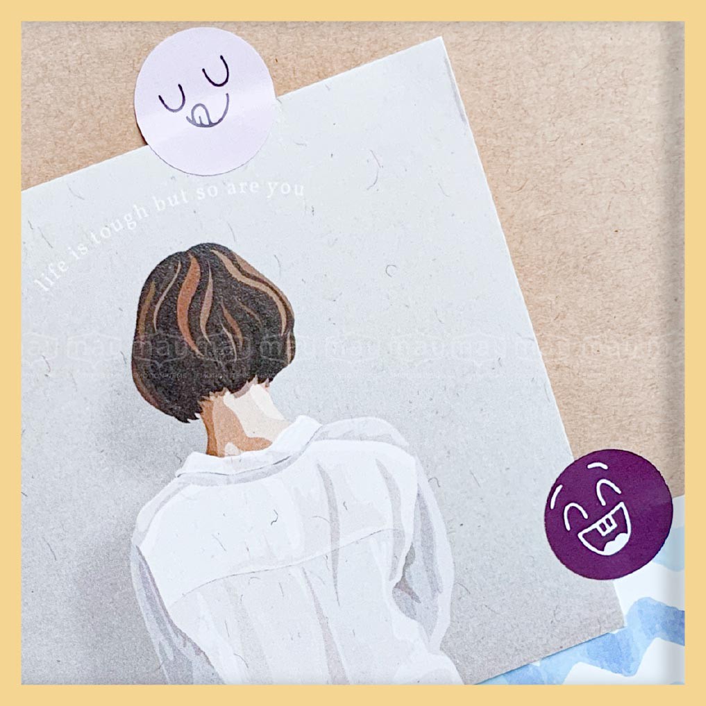 Sticker bế sẵn hình tròn nhiều chủ đề mặt cười, thú cưng, totoro, kawai set 47 hình/tờ A5