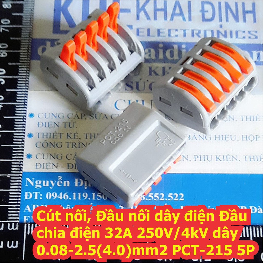 Cút nối, Đầu nối dây điện Đầu chia điện 32A 250V/4kV dây 0.08-2.5(4.0)mm2 PCT-212 ~ PCT-215 2P~5P kde7660