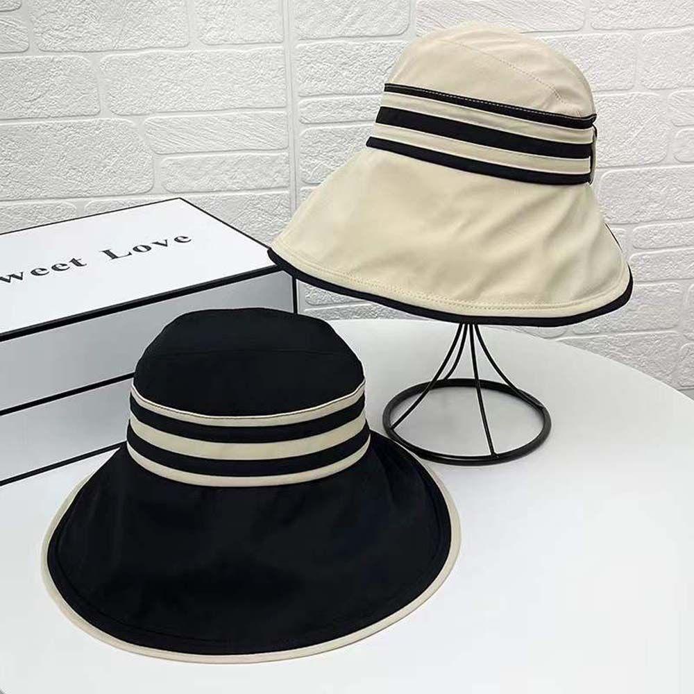 IVORY Nón Tai Bèo Rộng Vành Kẻ Sọc Thời Trang Đi Biển Mùa Hè