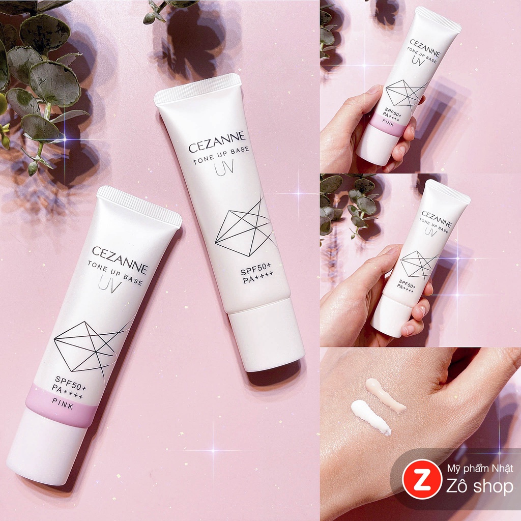 Kem Chống Nắng Cezanne Lên Tone Sáng Hồng/ Trắng Mịn Không Cồn Kiêm Kem Lót - Cezanne Tone Up Base SPF 50+ PA++++ (30g)