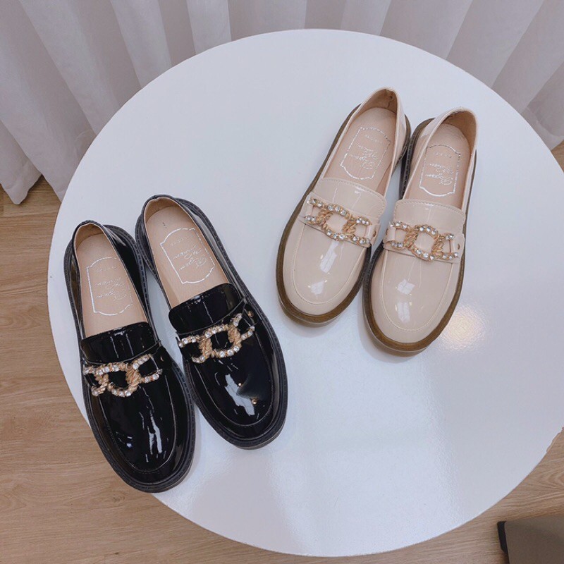 [Bán sỉ giá tốt] Giày nữ Docter da bóng xích đá 2 màu hàng loại 1 đế cao 3p