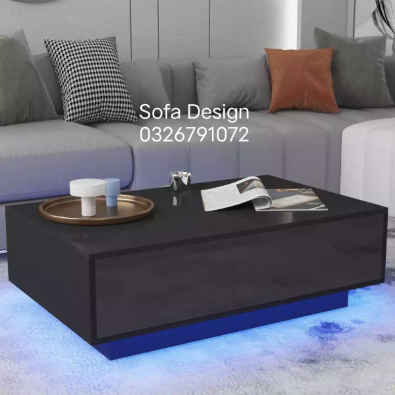 Bàn Trà - Bàn Phòng Khách - Bàn Uống Nước - Bàn Trang Trí - Hiện Đại - Đèn Xanh Dương